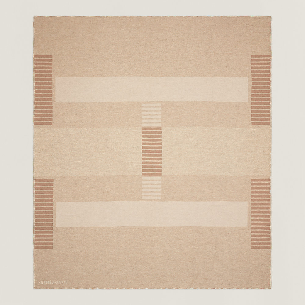 H Tape bed cover - Beige | Hermès USA